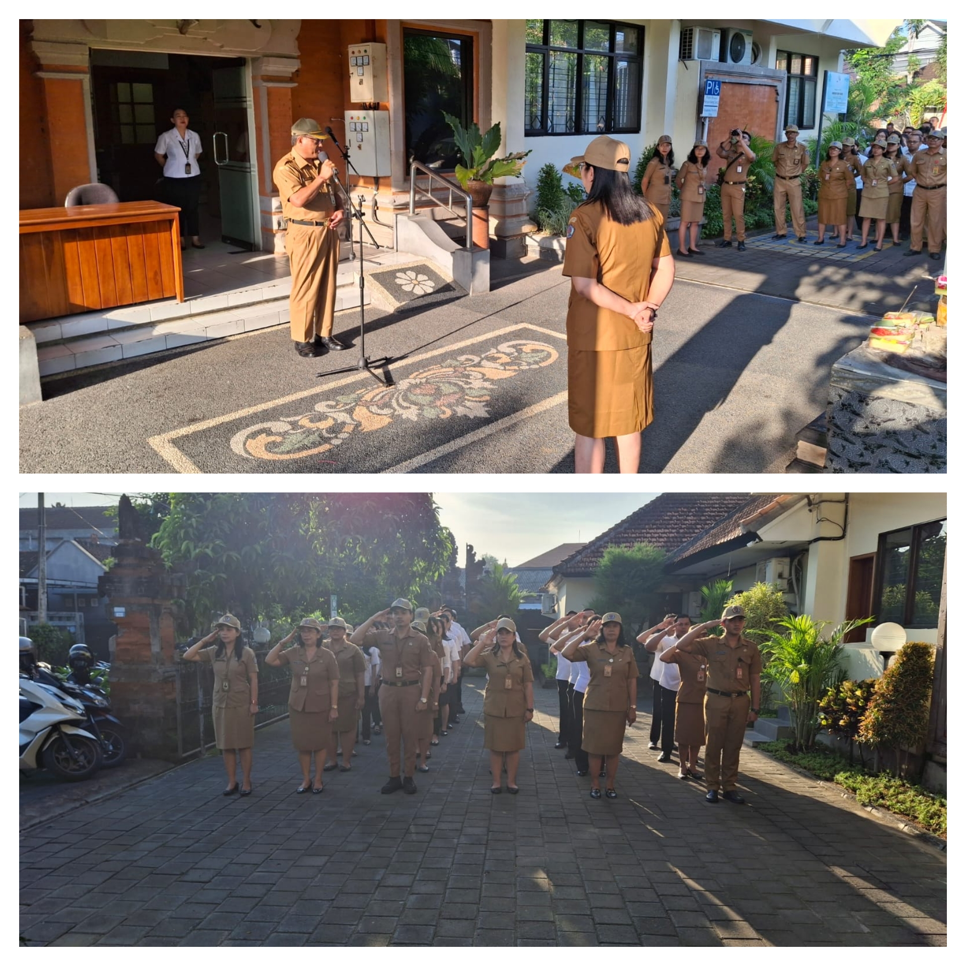 Sekda Alit Wiradana Membina Apel Disiplin ASN di Kantor BPKAD Kota Denpasar