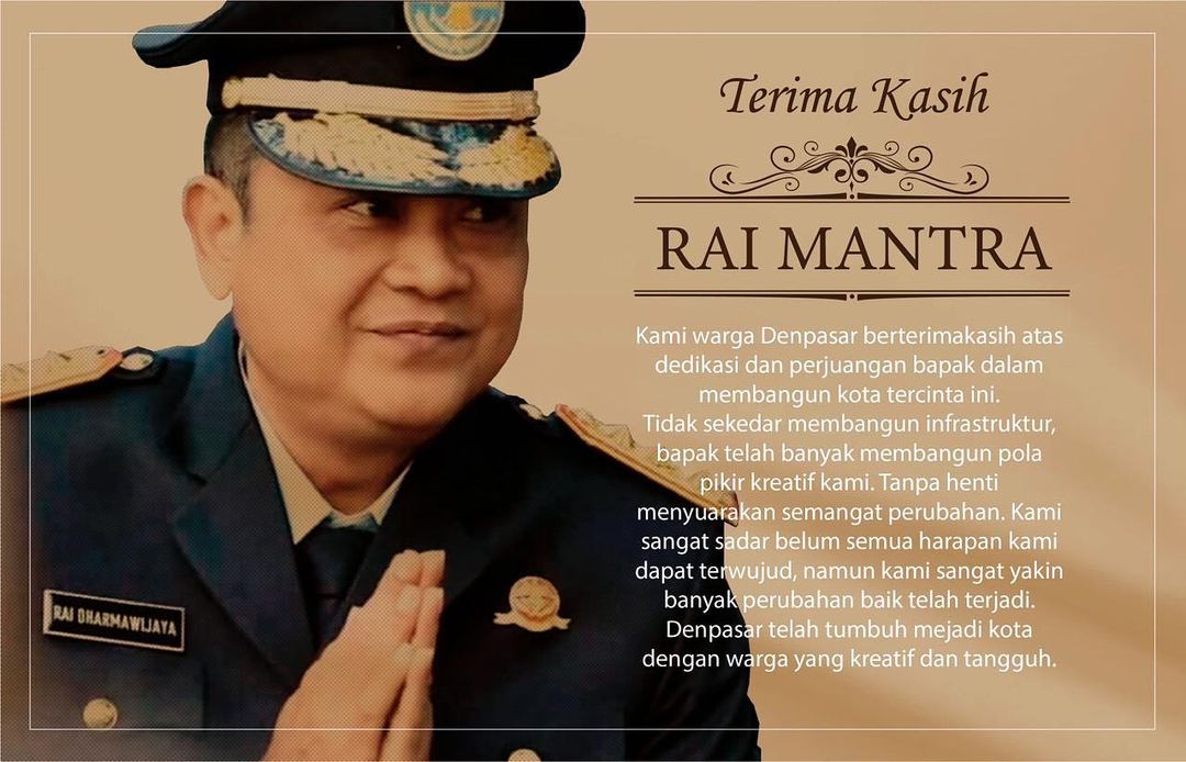 Terima Kasih Bapak IB Rai Dharmawijaya Mantra